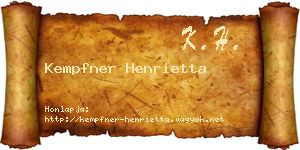 Kempfner Henrietta névjegykártya